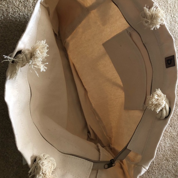 Brand New Roomy Quote Tote Bag With Rope Handles - Picture 3 of 3